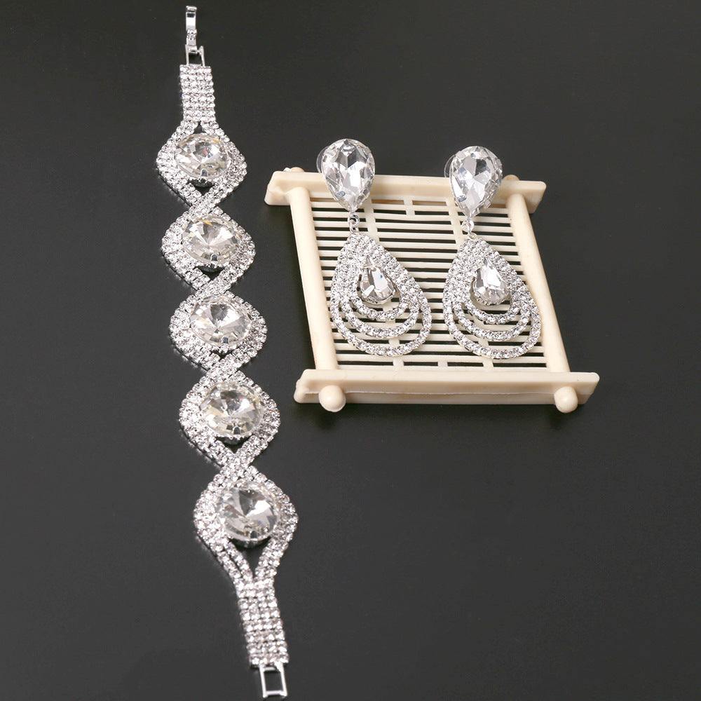 Bridal bracelet earring set