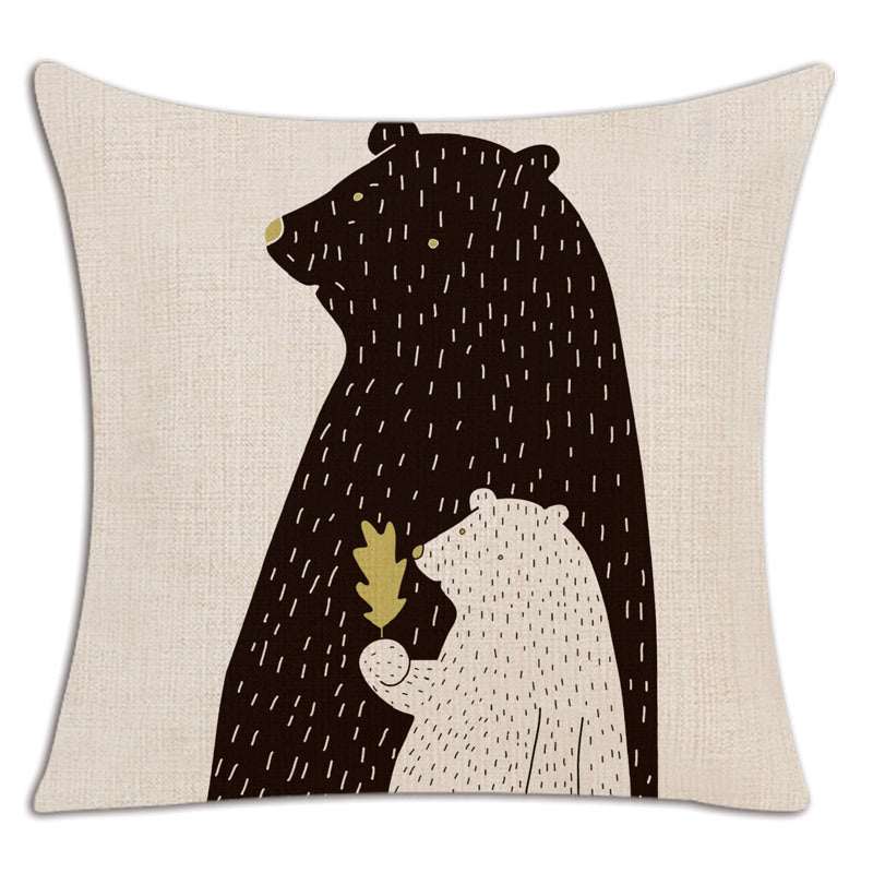 Pillow Cover Cartoon Cartoon Character Series Linen Cushion Cover