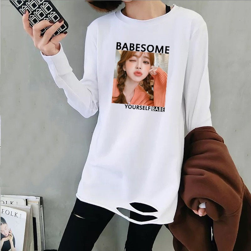 White printed bottom top