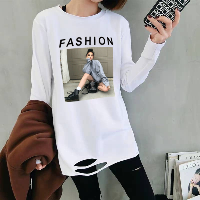 White printed bottom top