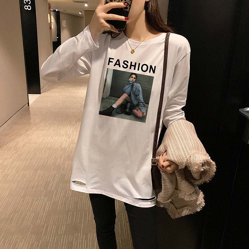 White printed bottom top