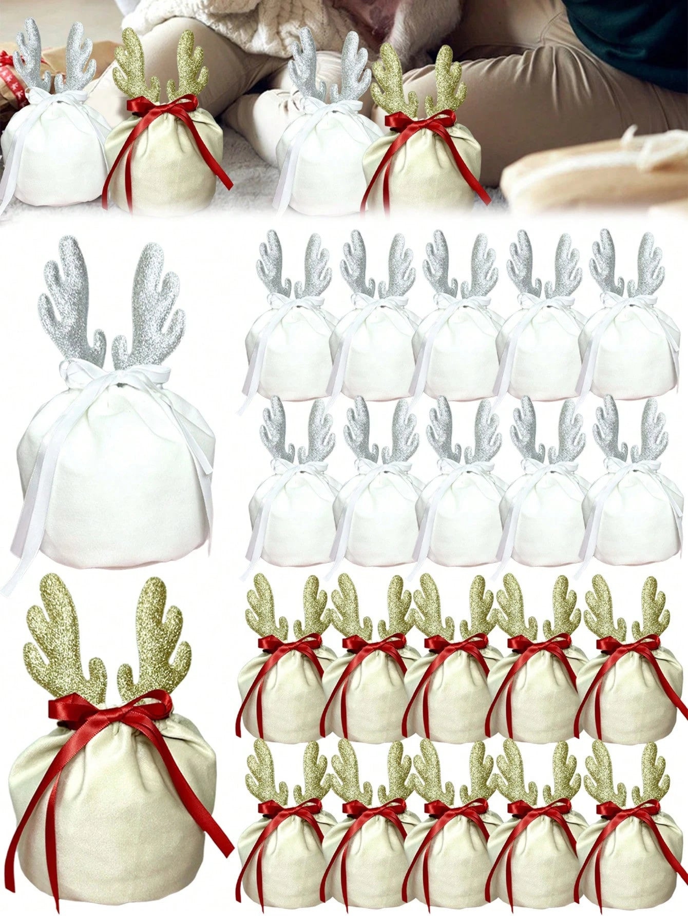 5 Pcs Christmas Gift Pouch Christmas Velvet Drawstring Bag Christmas Treat Bags With Drawstring Christmas Drawstring Wrapping Bags For Jewelry Xmas Party Supplies