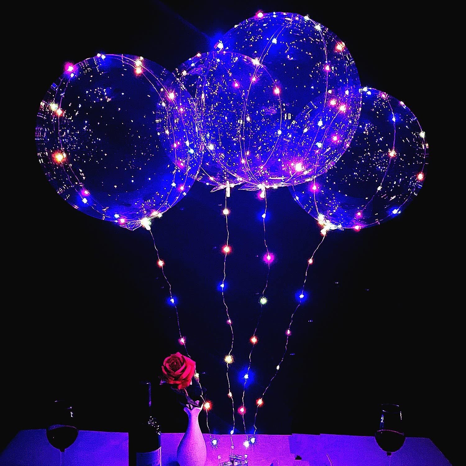 10PCS LED Light Up Balloons Clear Balloons Helium Bubble Glow Balloons With String Lights For Birthday Wedding Party Decorations