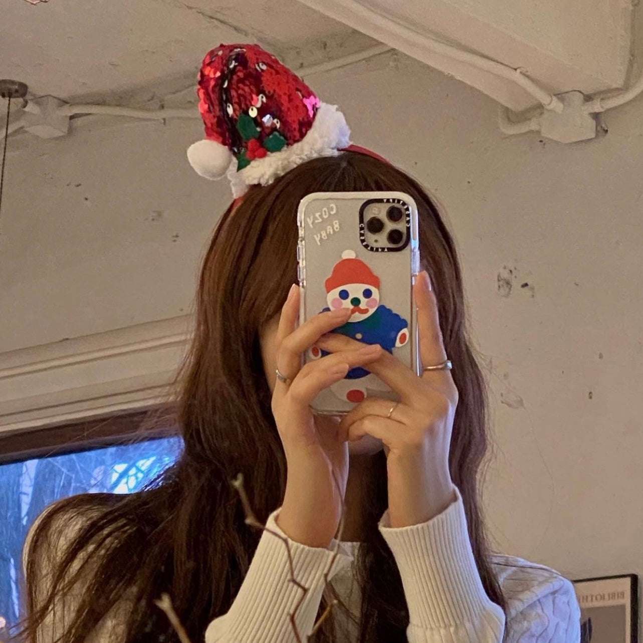 Silicone Cartoon Santa Hat Cosy Phone Case