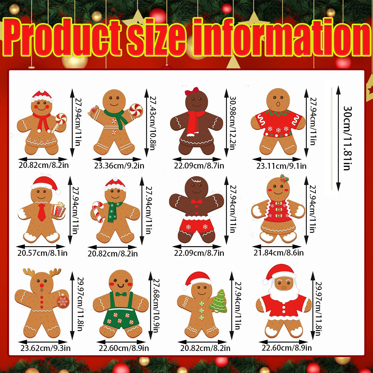 12 Christmas Gingerbread Man Yard Signs