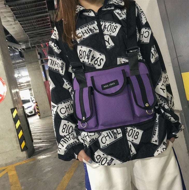 Casual sports backpack, wild color, color, men and women, student bag, trend