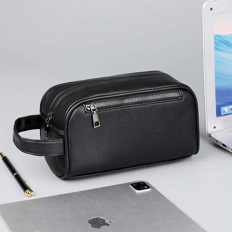 Men's Business Clutch Soft Leather Large Capacity Wear-resistant