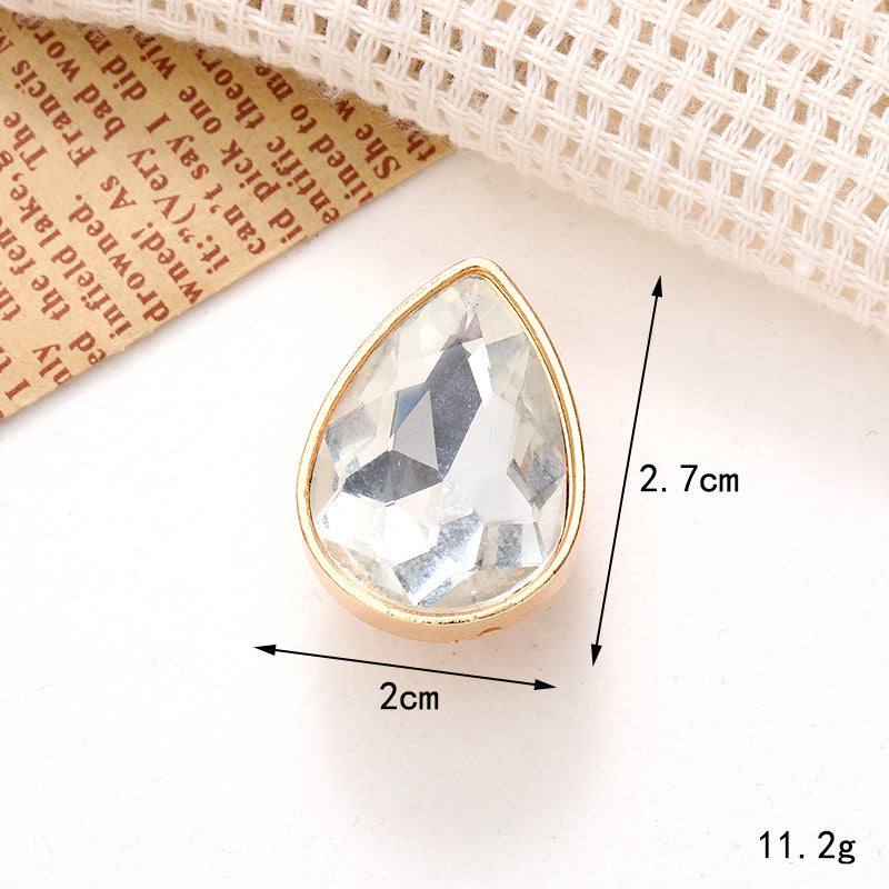 Bright Pearl Flower Shoe Ornament with teardrop crystal, measuring 2.7cm by 2cm, ideal for enhancing any shoe style.