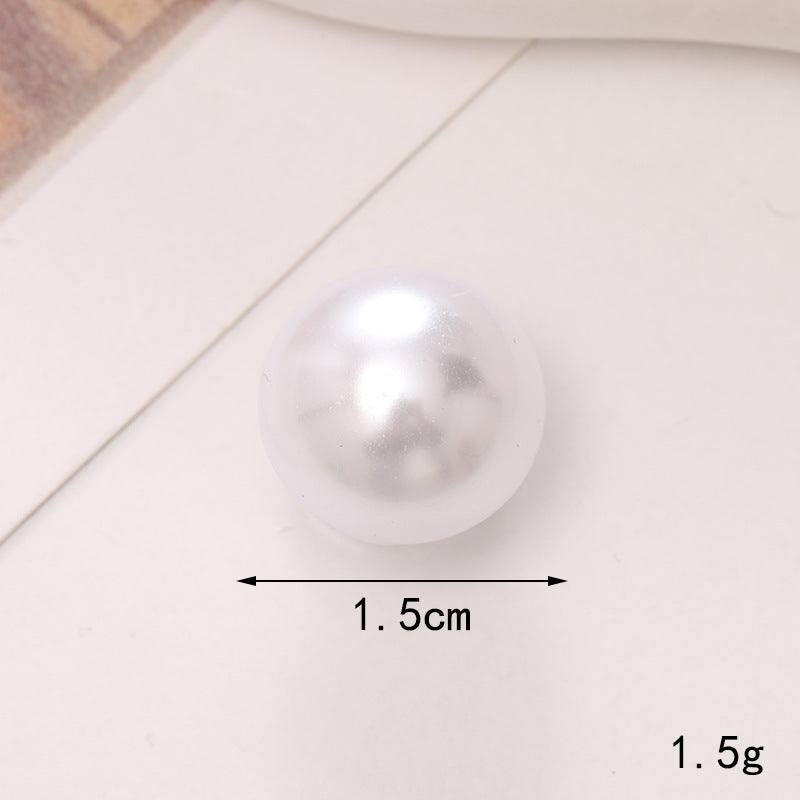Bright pearl embellishment measuring 1.5cm, ideal for shoe ornaments and stylish accessories.