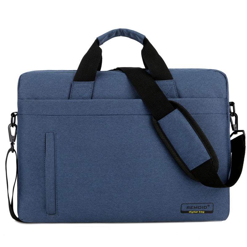 Waterproof shoulder bag for laptops, featuring a durable nylon design and adjustable strap.