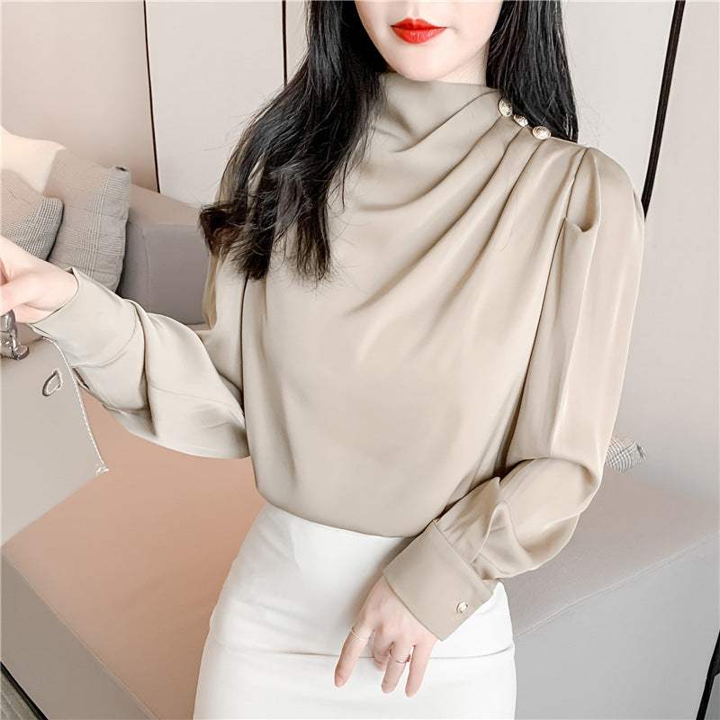 Chiffon Casual Long Sleeve Top Fashion Plus Size