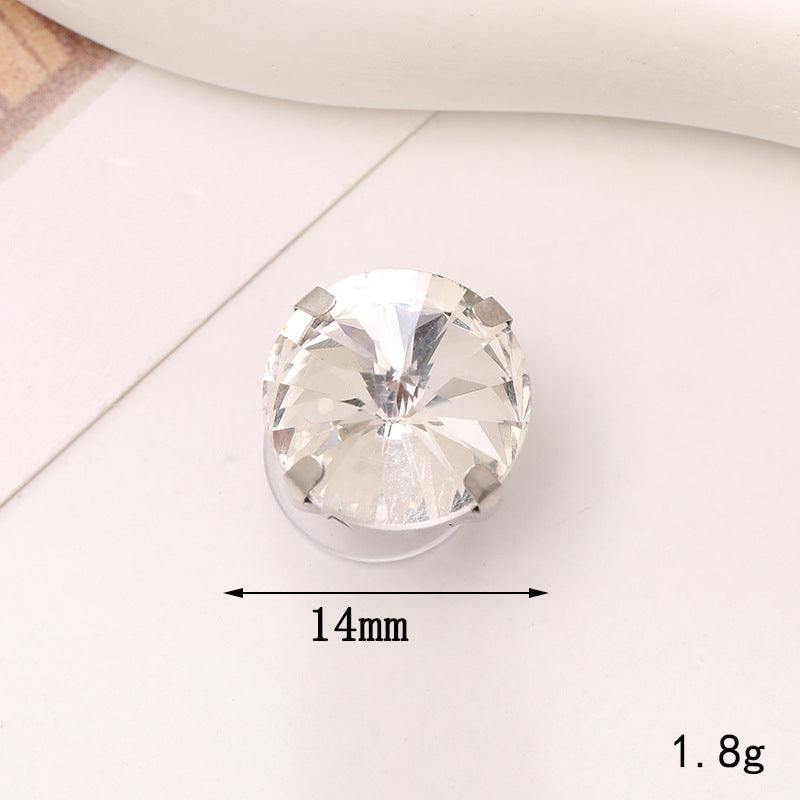 14mm Bright Crystal Shoe Ornament featuring a brilliant cut design, ideal for embellishing footwear.