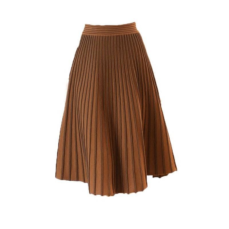 Skirt female solid color was thin knit skirt