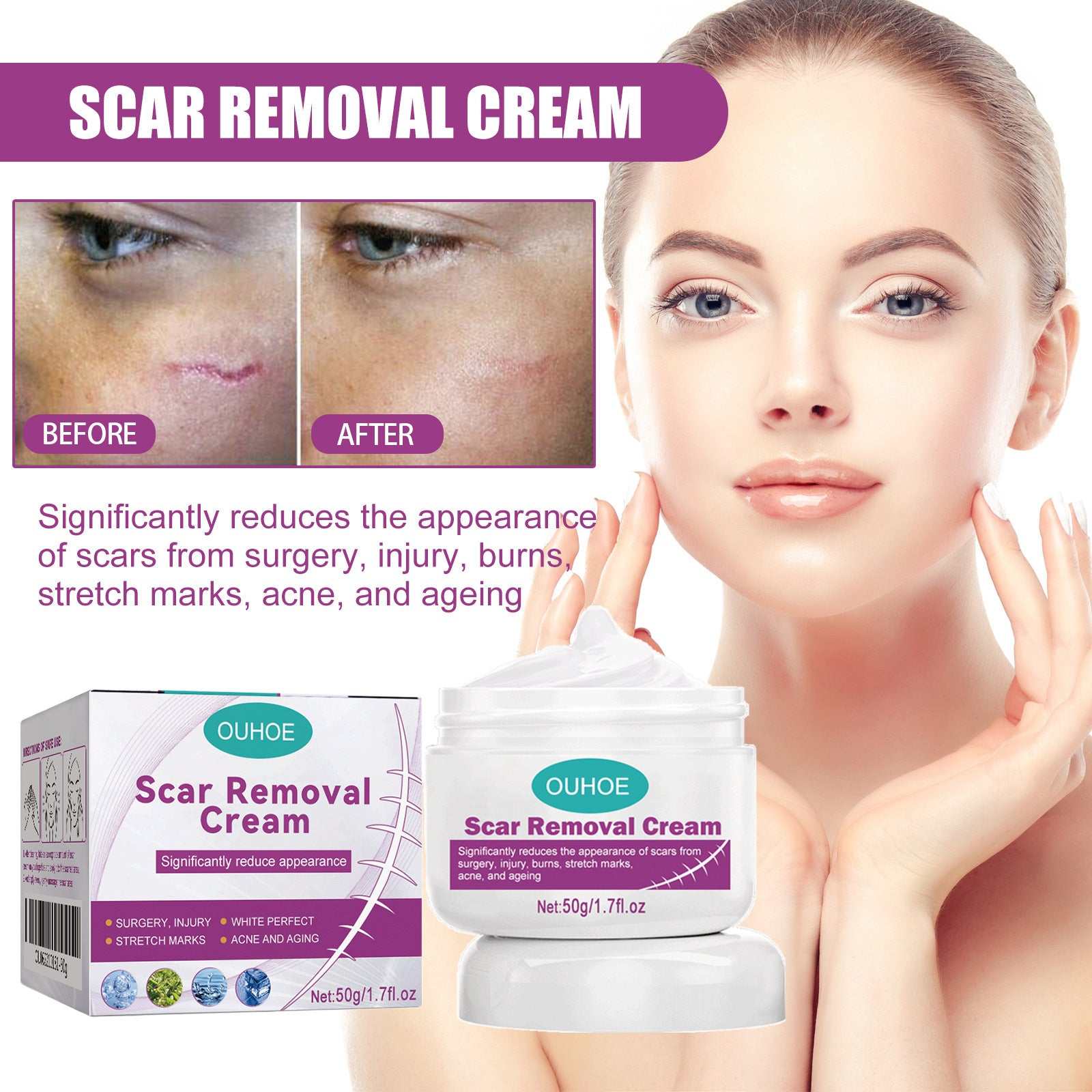 Fade Scars Skin Care Moisturizing Smooth Skin Facial Neck Cream