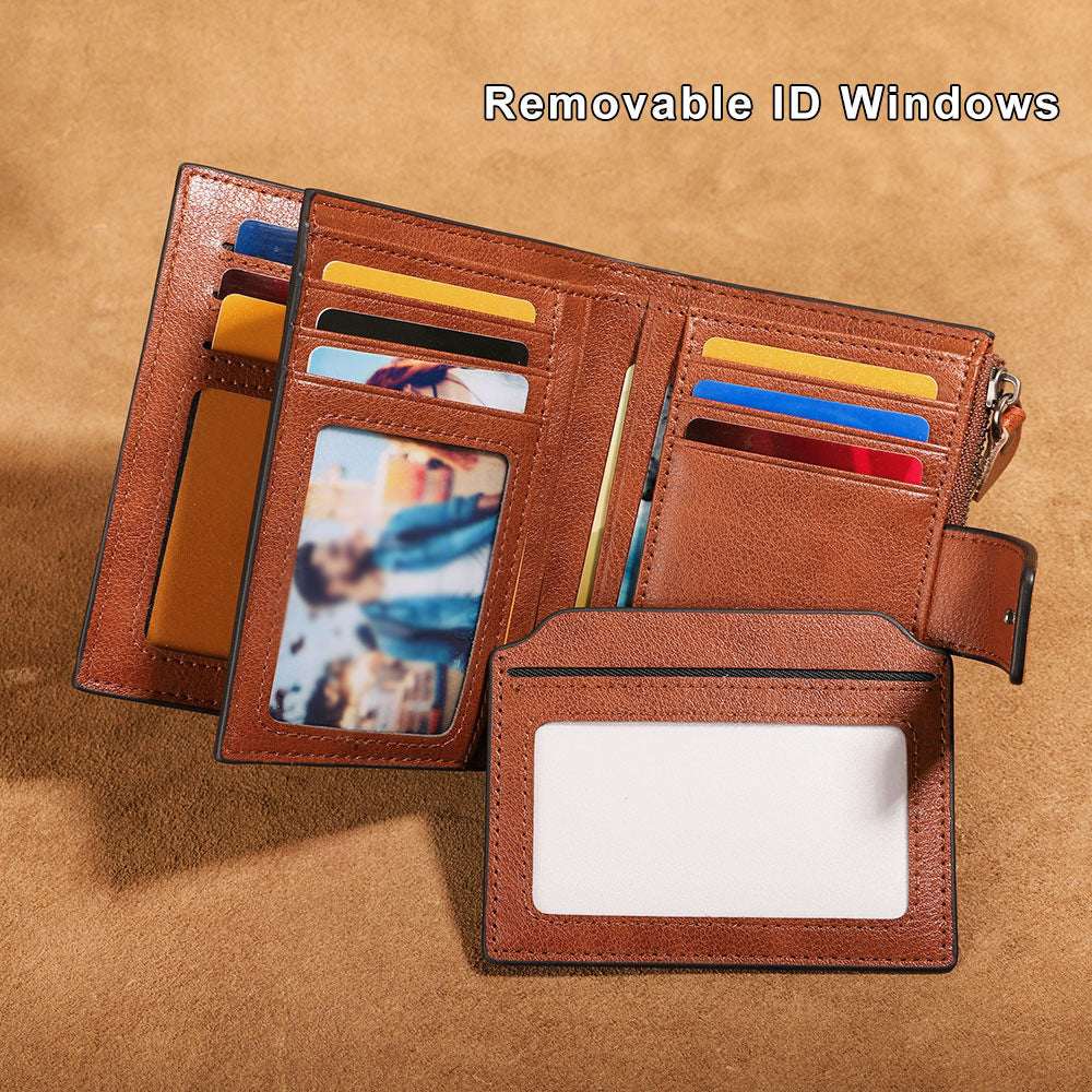 Men's Leather Wallet Multi-function Anti-theft Zipper Coin Purse