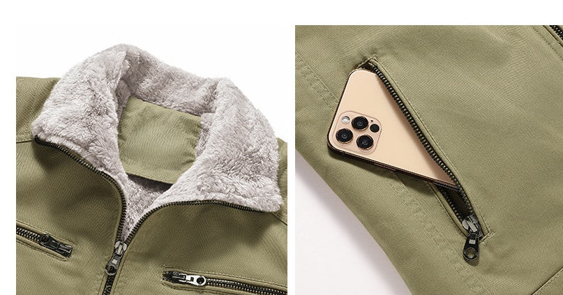 Jacket Coat Men's Fleece Heavy Coat Lamb Fleece