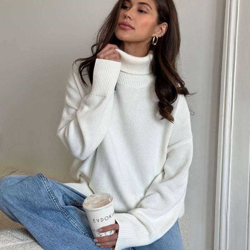 Comfortable Loose Versatile Basic Pullover