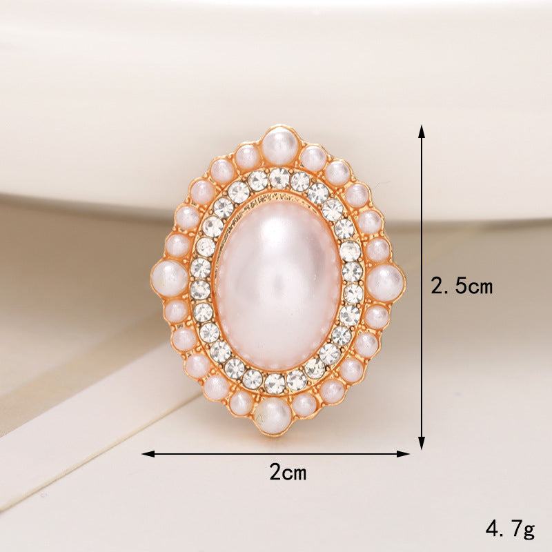 Bright Pearl Flower Shoe Ornament with pink pearl and crystal details, perfect for enhancing any footwear style.