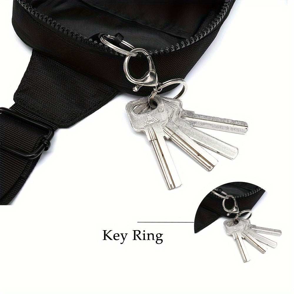 Small Crossbody Bags For Women & Men, Mini Sling Bag Fanny Packs Crossbody Purse, Chest Bag For Travelling, Hiking, Running -Black