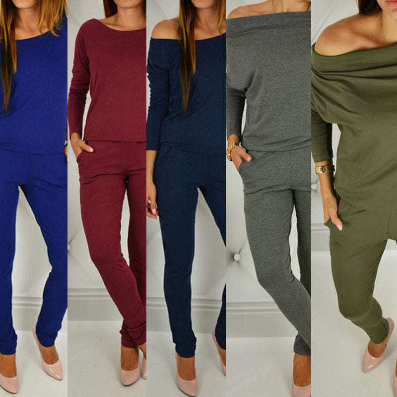Casual long sleeve pencil pants pocket