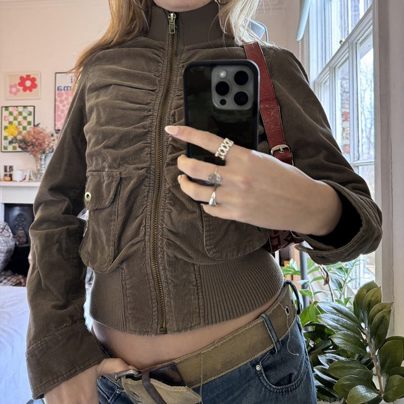 Autumn And Winter Corduroy Jacket Coat For Women