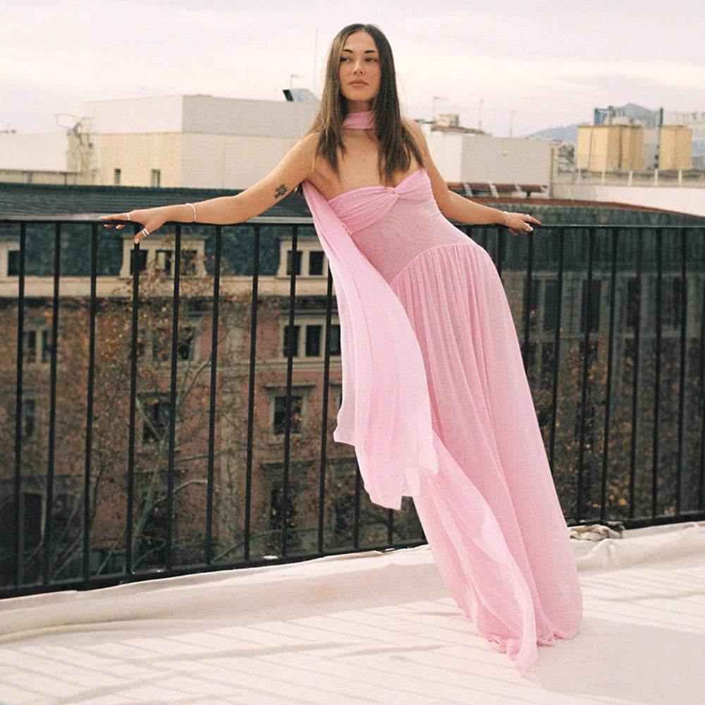 Summer New Women's Pleated Sexy Tube Top Dress