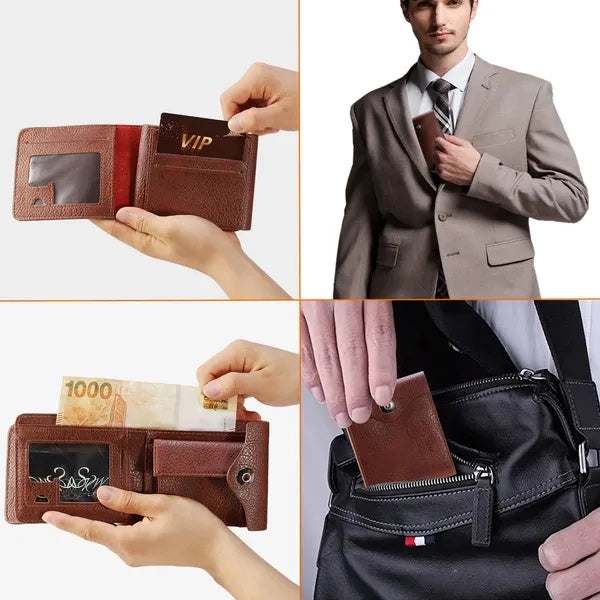 Men's Wallet PU Leather Bifold Purse Slim RFID Blocking Card Holder