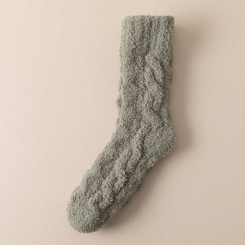 Winter Warm Fuzzy Coral Fleece Socks Women Men Velvet Thickened Home Sleepping Floor Socks