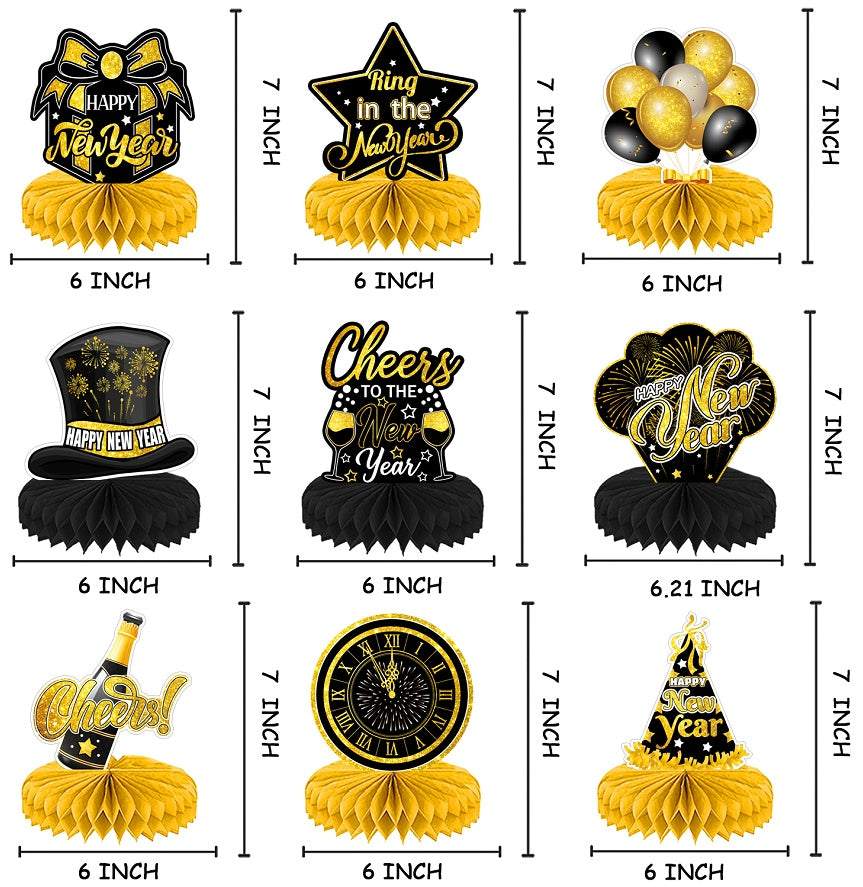 2026 New Year Honeycomb Decoration Happy New Year