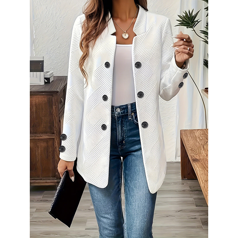 Women's Casual Business Open Front Cardigan Coat Long Sleeve Notch Collar Office Blazer Jacket