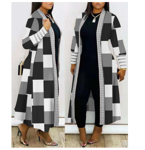 Long Sleeve Printed Cardigan Women's Shawl