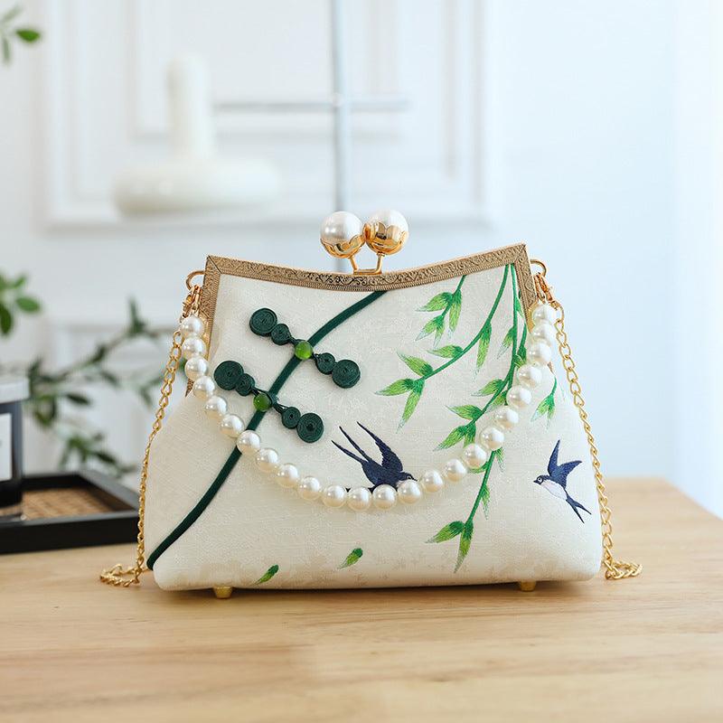 Lucky Bamboo Embroidery Handbags Women