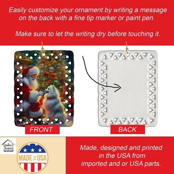 American Eskimos And Santa Claus Porcelain Decorations Christmas Tree Hanging Decorations