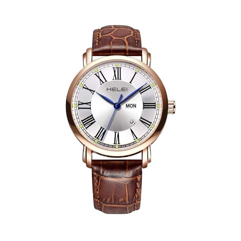 Business Leather Quartz Watch Men