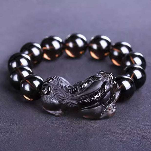Kaiguang Natural Ice Species Black Anthracite Raspberry Bracelet Large Frosted Faucet Rasp Raspberry Hand String with Men''s Hand String