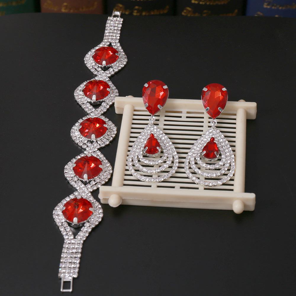 Bridal bracelet earring set