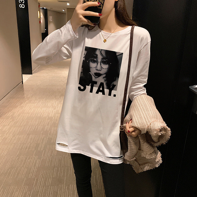 White printed bottom top