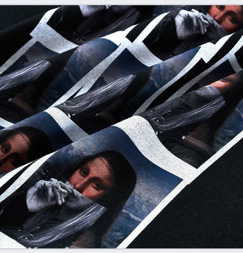 Summer American Cotton Portrait Printing T-shirt