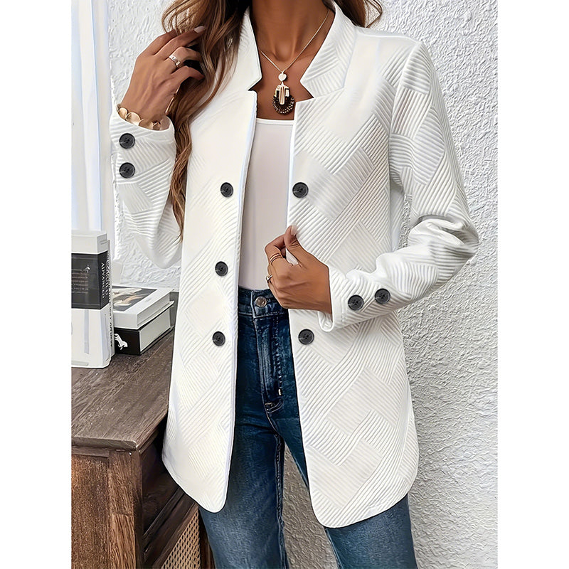 Women's Casual Business Open Front Cardigan Coat Long Sleeve Notch Collar Office Blazer Jacket