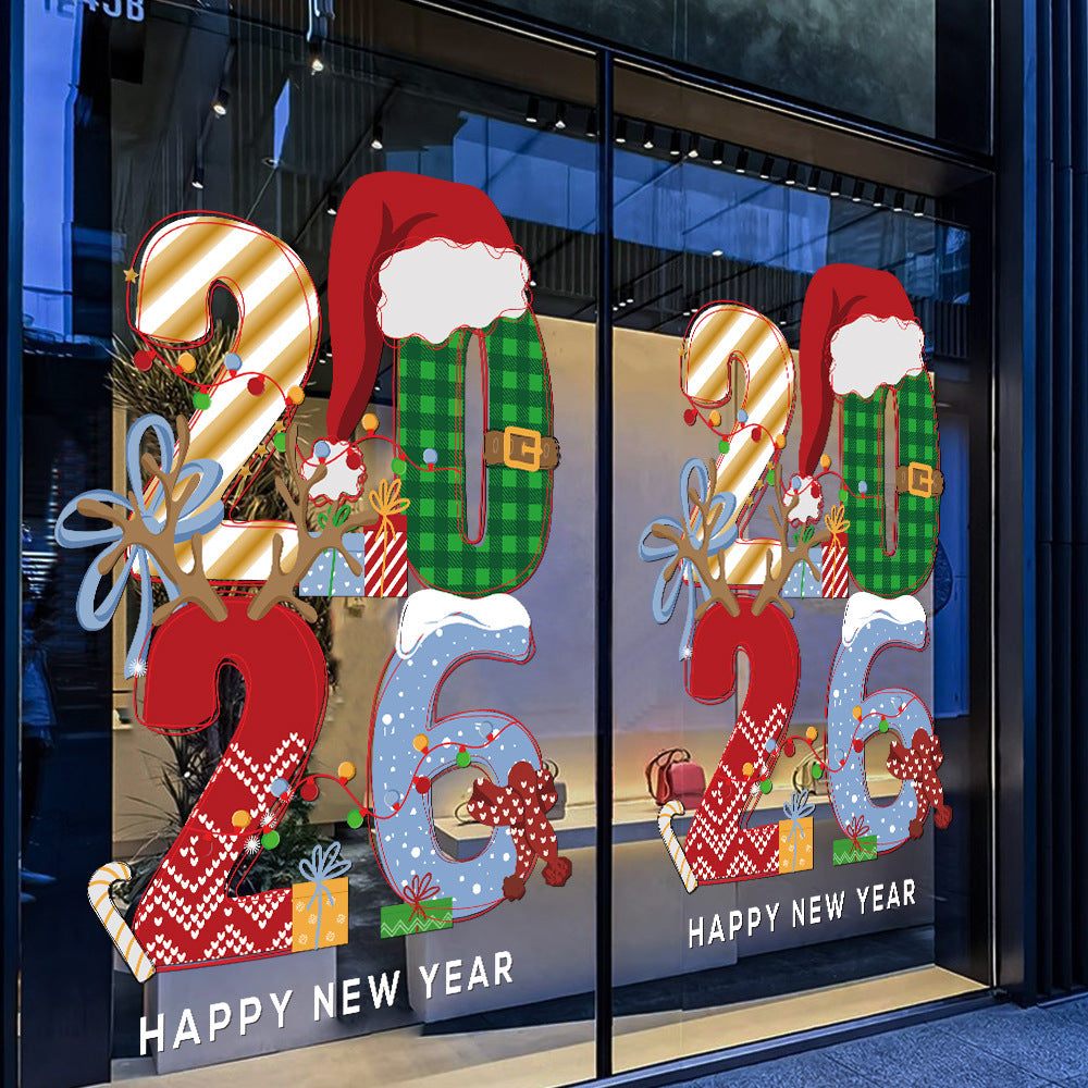 2026 New Year's Day Decoration Christmas Window Stickers