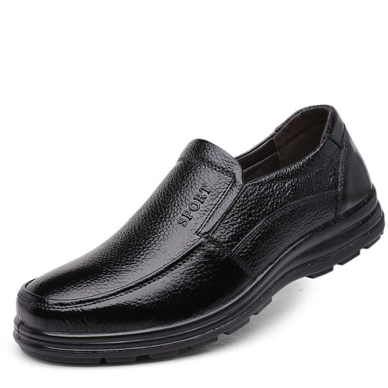Middle-aged And Elderly Men's Leather Top Layer Shoes