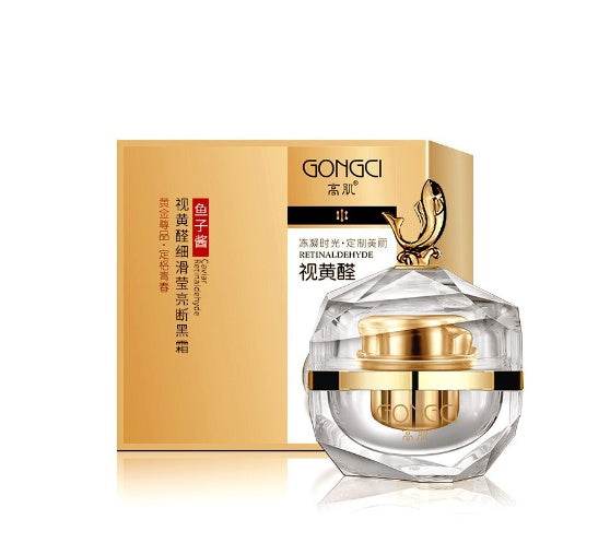 Alcohol Retinol Caviar skin care cream with gold packaging and decorative fish cap