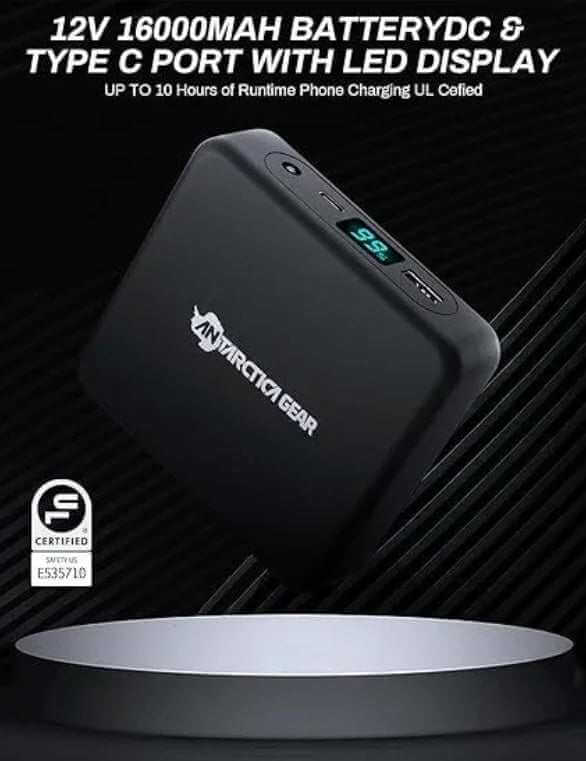 12V 16000mAh rechargeable battery pack with LED display for heated jacket for men