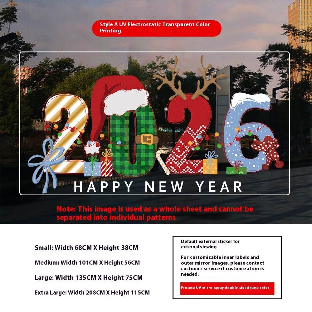 2026 New Year's Day Decoration Christmas Window Stickers