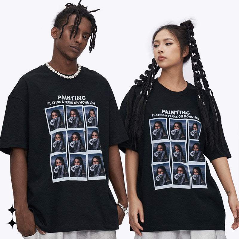 Summer American Cotton Portrait Printing T-shirt