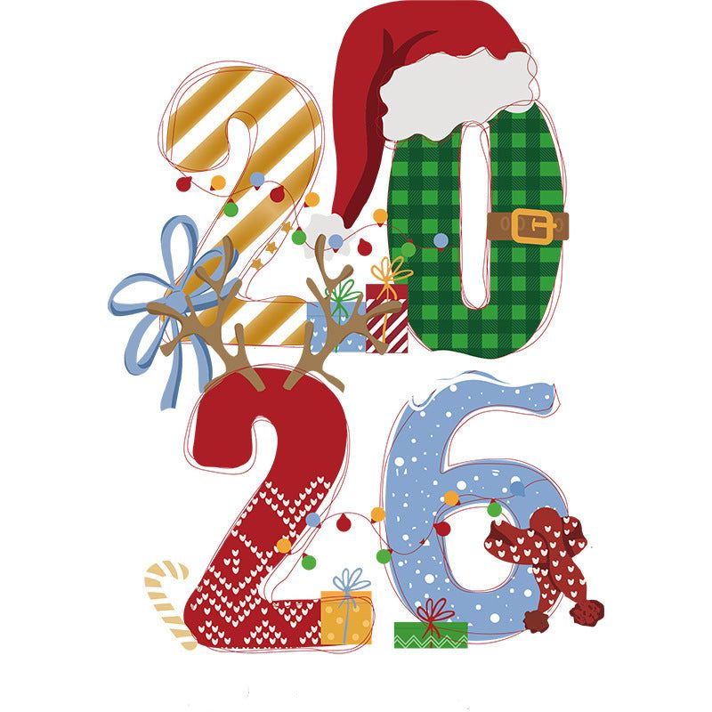2026 New Year's Day Decoration Christmas Window Stickers