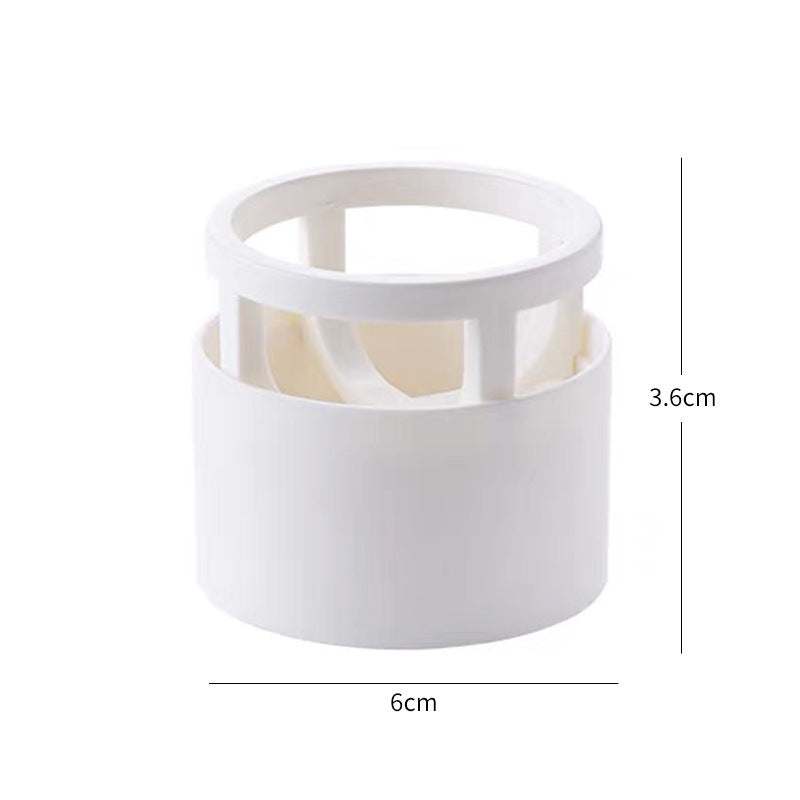 Compact white plastic Beauty Egg Stand cosmetics storage rack, 6cm diameter, 3.6cm height, dustproof design for bedroom use