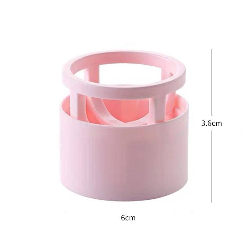 Pink plastic Beauty Egg Stand cosmetics storage rack dustproof with girly heart style, 6cm x 3.6cm, for bedroom use