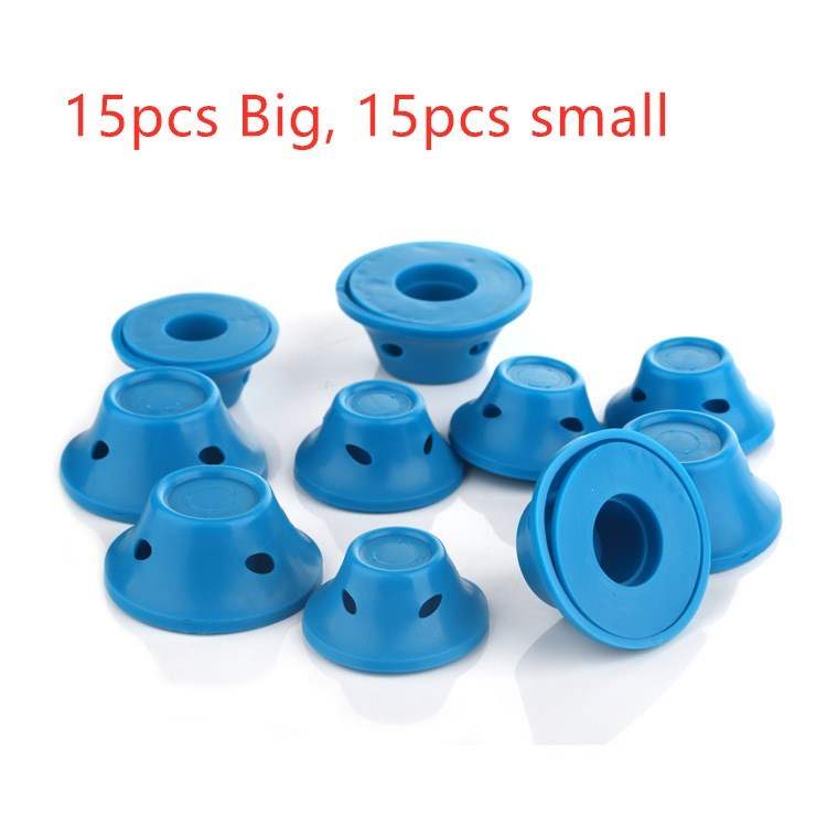 Blue silicone hair curlers for damage-free styling, available in big and small sizes
