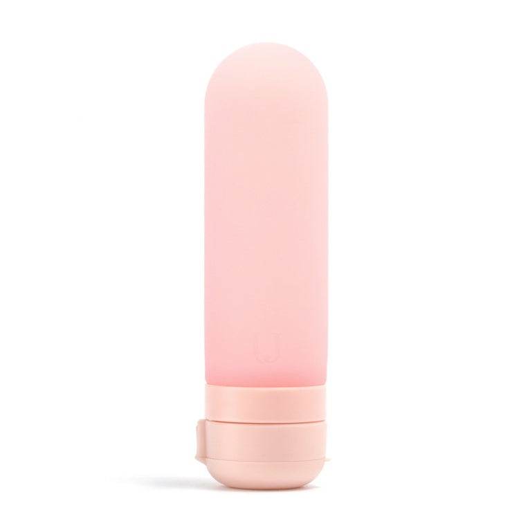 Pink silicone bottled travel cosmetics storage bottle with rounded cap
